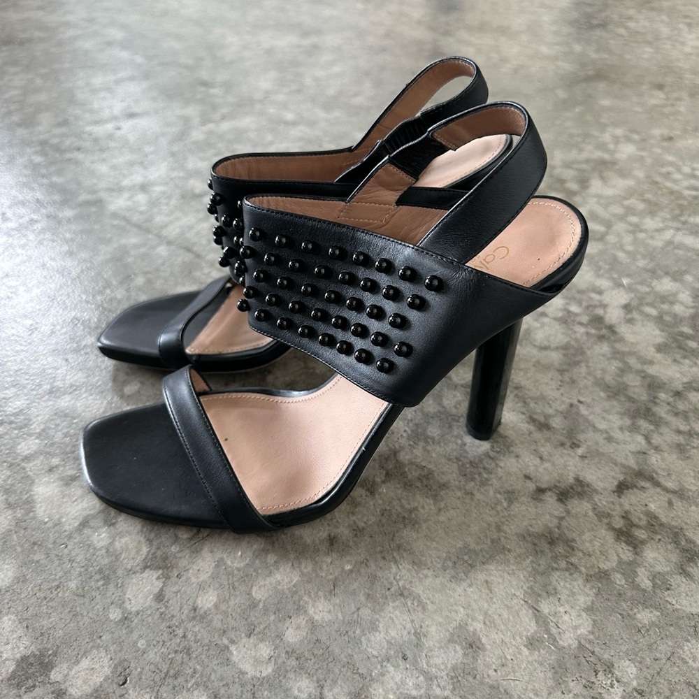 Calvin Klein Collection Black Studded Heels